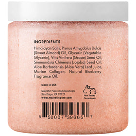 Majestic Pure scrub scooped in hand demonstrating spreadability and moisturizing feel
