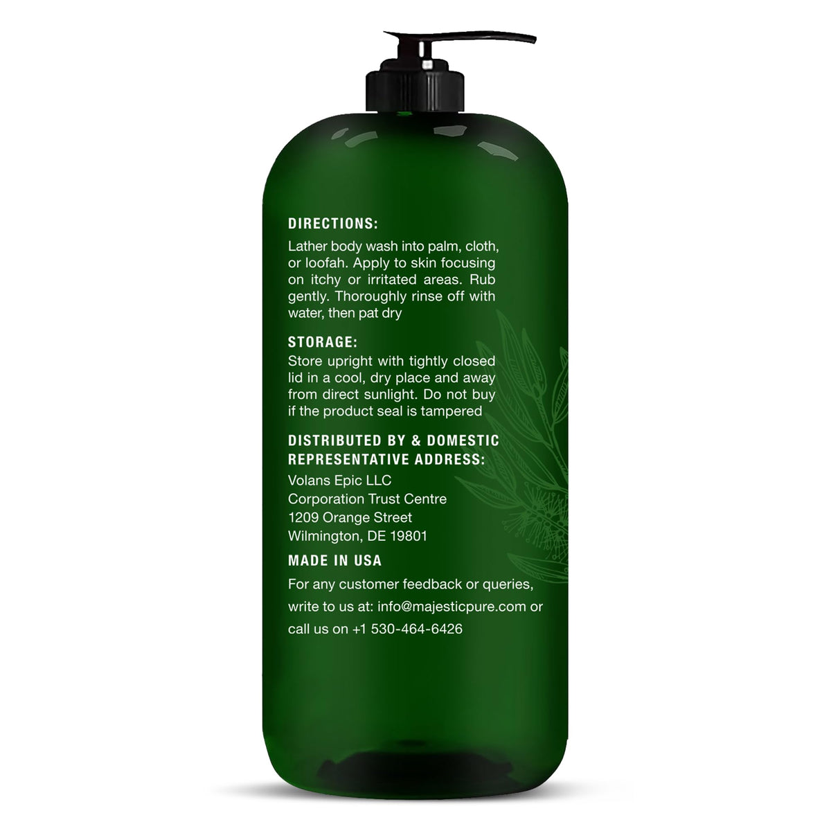 Majestic Pure 16 fl oz bottle next to common items for scale