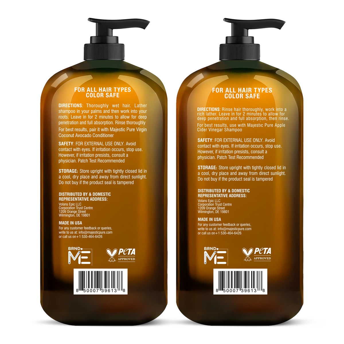 Majestic Pure bottle in hand showing 16 fl oz size clarity