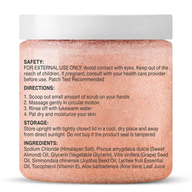 Majestic Pure scrub tub next to hand for accurate 10 oz size comparison benefit