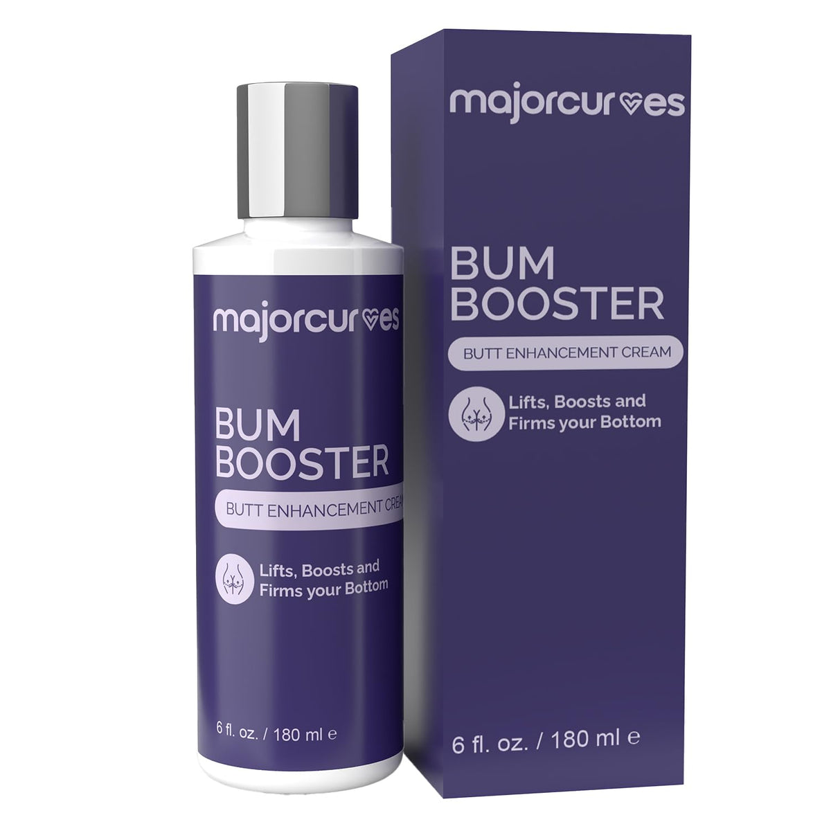 Major Curves front packaging shows jar and label, highlights volume and benefits
