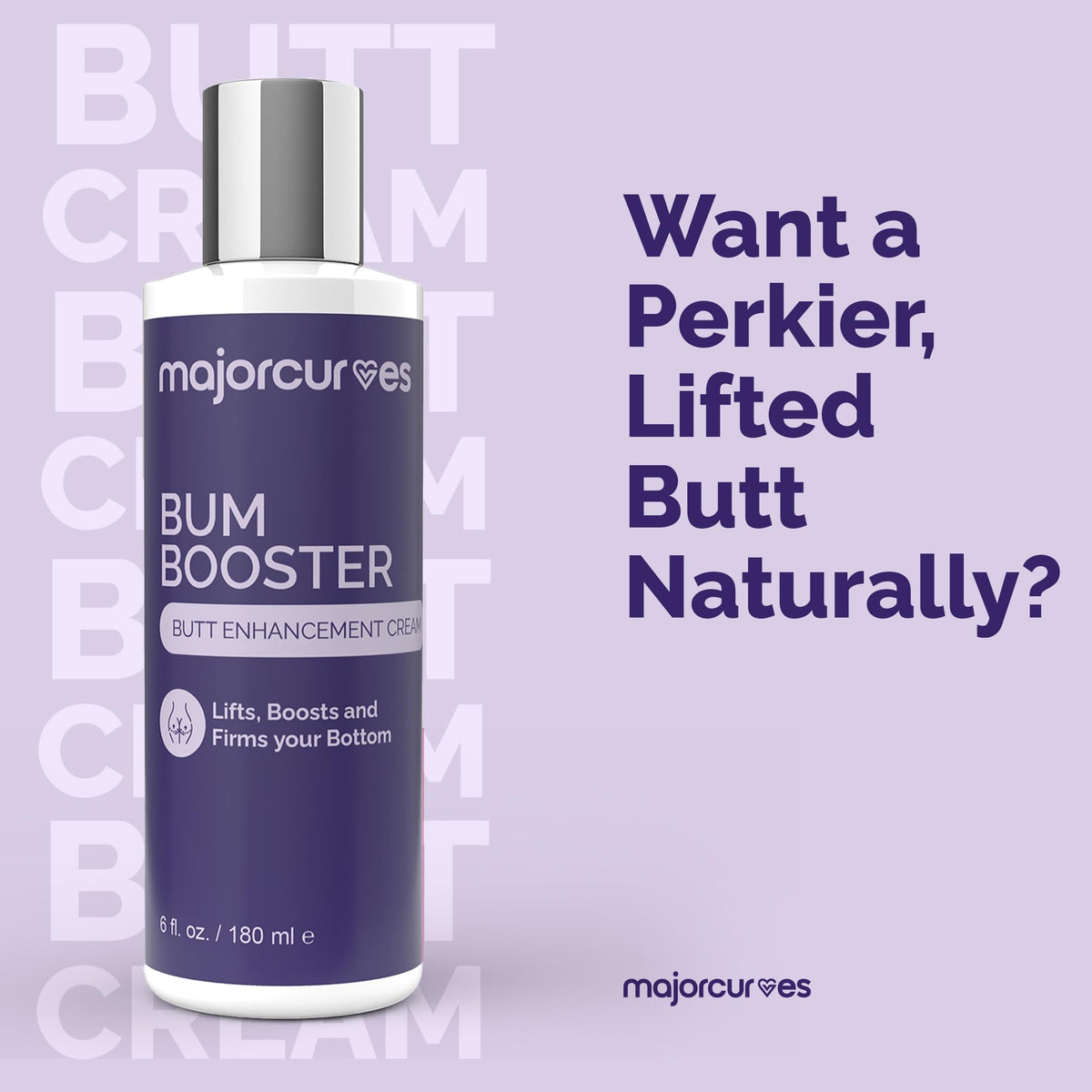 Major Curves cream texture close-up illustrating smooth, fast-absorbing finish
