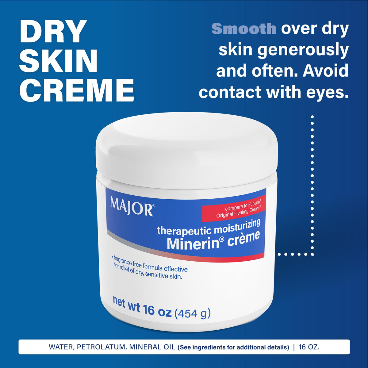 MAJOR Minerin Créme 16 oz jar beside ruler to show real size