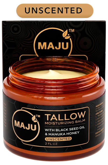 MAJU front jar shot showing label and amber glass preserving potency