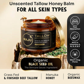 MAJU close-up texture of dense unwhipped tallow for concentrated hydration