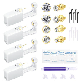 makalong front packaging showing gold piercing kit benefits sterilized components
