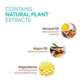 MAKARI argan and almond oils with ingredients, emphasizes nourishing benefits