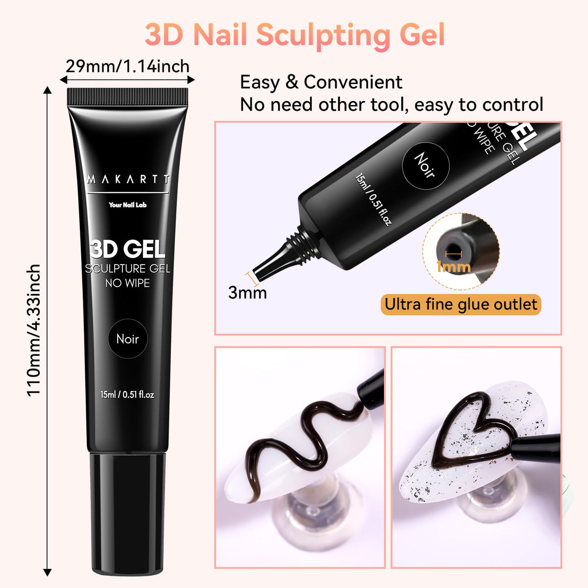 Makartt black gel droplet texture close-up showing sculpting detail