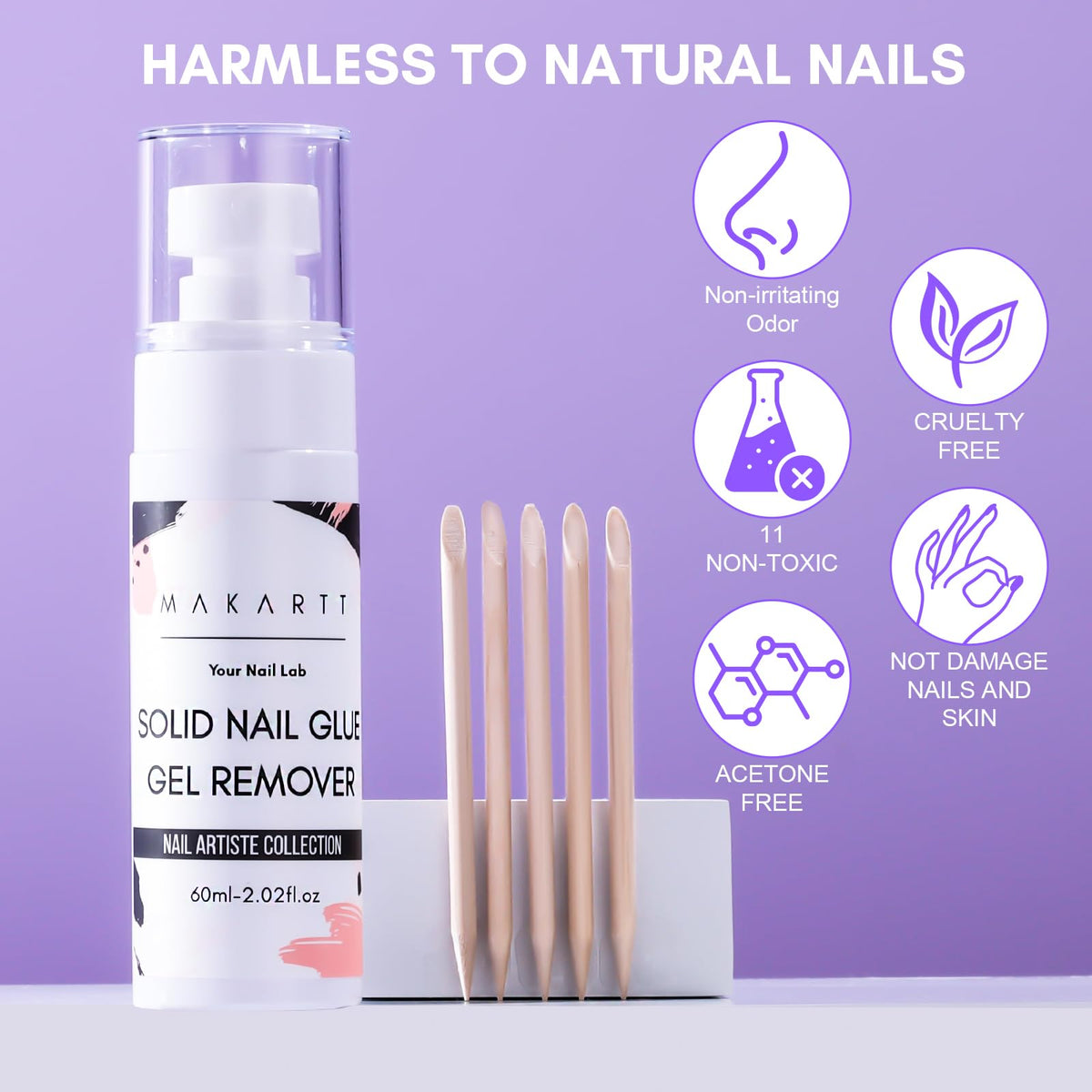 Makartt before and after press-on removal showing clean nails