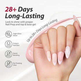 Makartt finished bridal-style nails on natural hands demonstrating wearable elegance