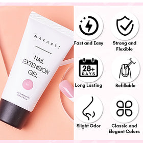 Makartt applying gel with brush on dual form demonstrating easy shaping