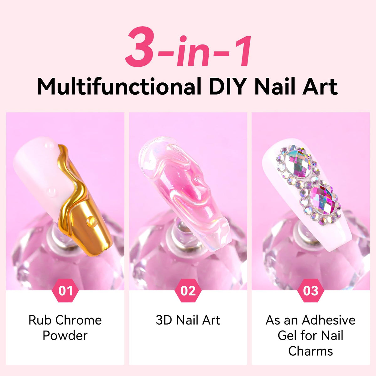 Makartt chrome finish on nails reflecting light for high-impact metallic look