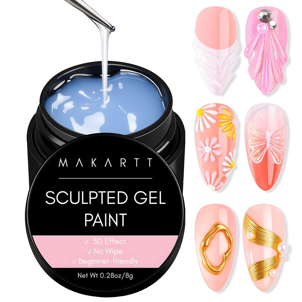 Makartt clear 3D gel bottle front view showing product and brand benefits