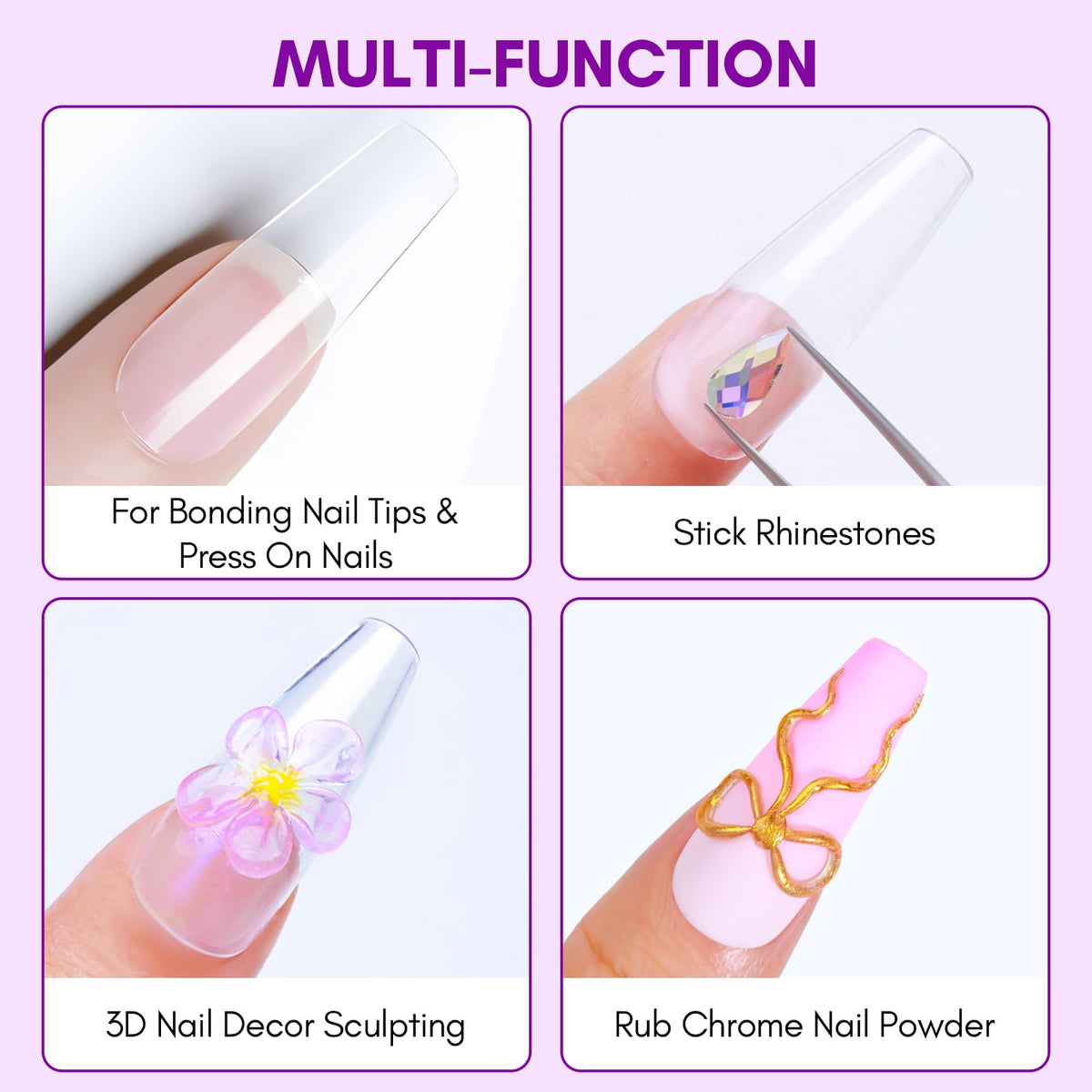 makartt cured clear finish on nail highlighting glossy non-yellowing long-lasting shine