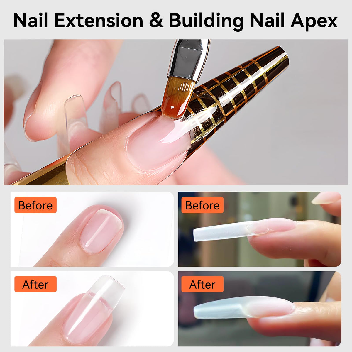 Makartt clear gel builder brush applying gel for easy precise placement benefit
