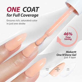 Makartt curved brush applying a smooth stroke for easy full-coverage application