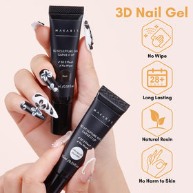 Makartt white 3D gel close-up texture demonstrating smooth sculpting and easy shaping benefit
