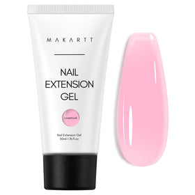 Makartt jar front view showing coral pink gel and clear labeling, professional supply benefit