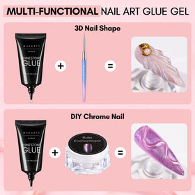 Makartt cured gems on nail demonstrating secure hold benefit