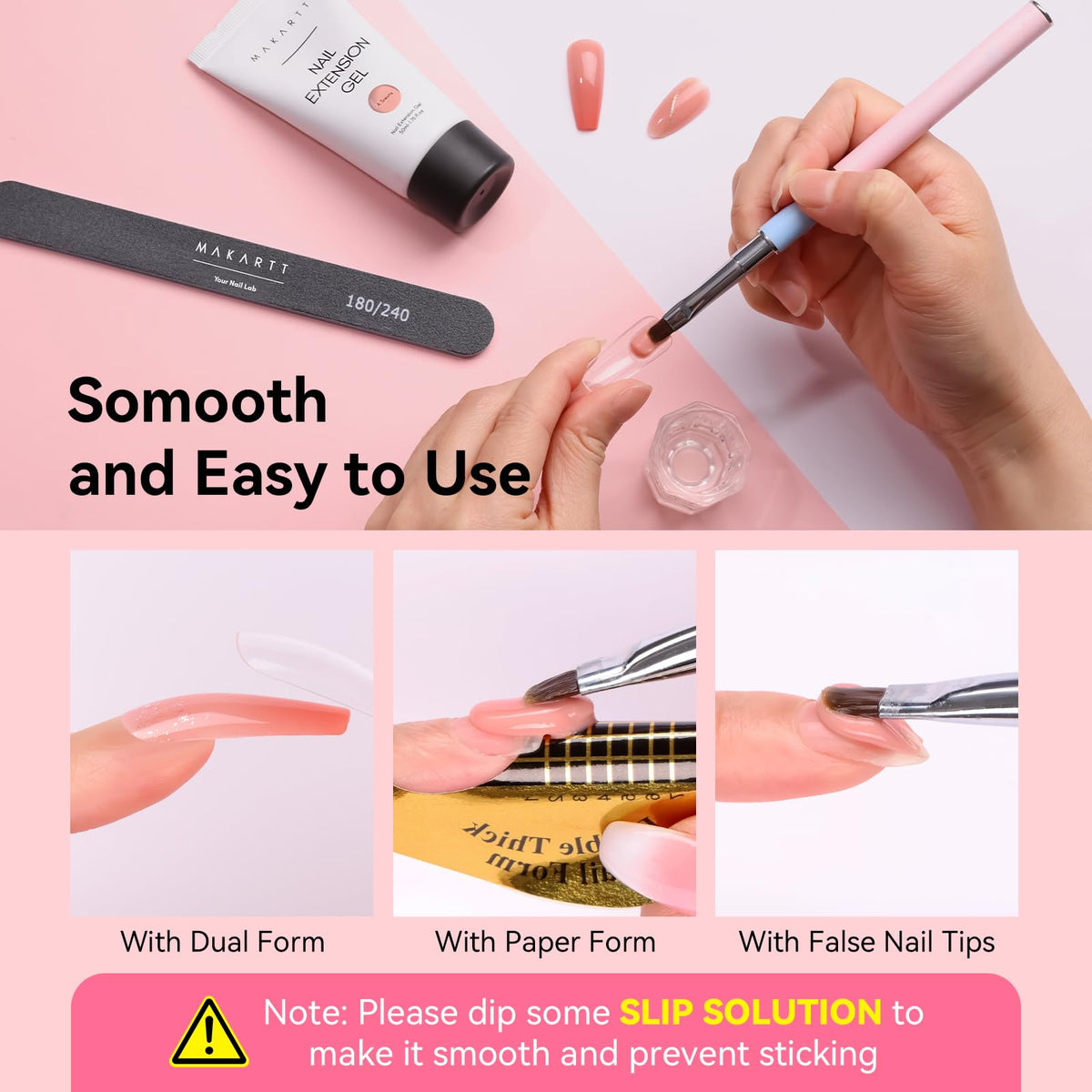 Makartt cured nude nail closeup showing smooth long-lasting finish benefit