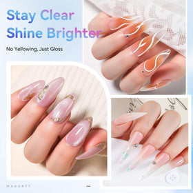 Makartt cured nail macro showing mirror-like shine and durability