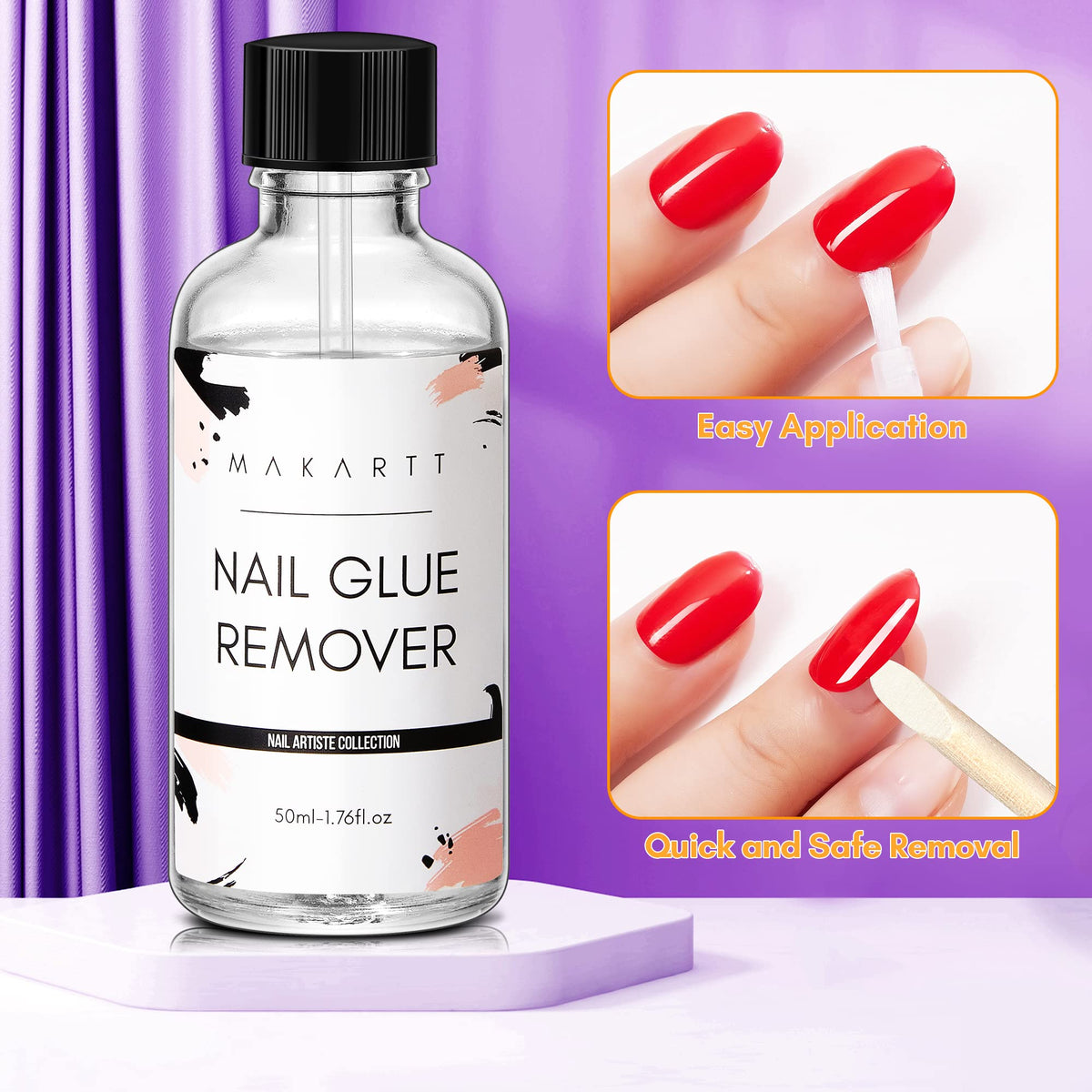 Makartt removing press-on nail in use to save time and protect natural nails