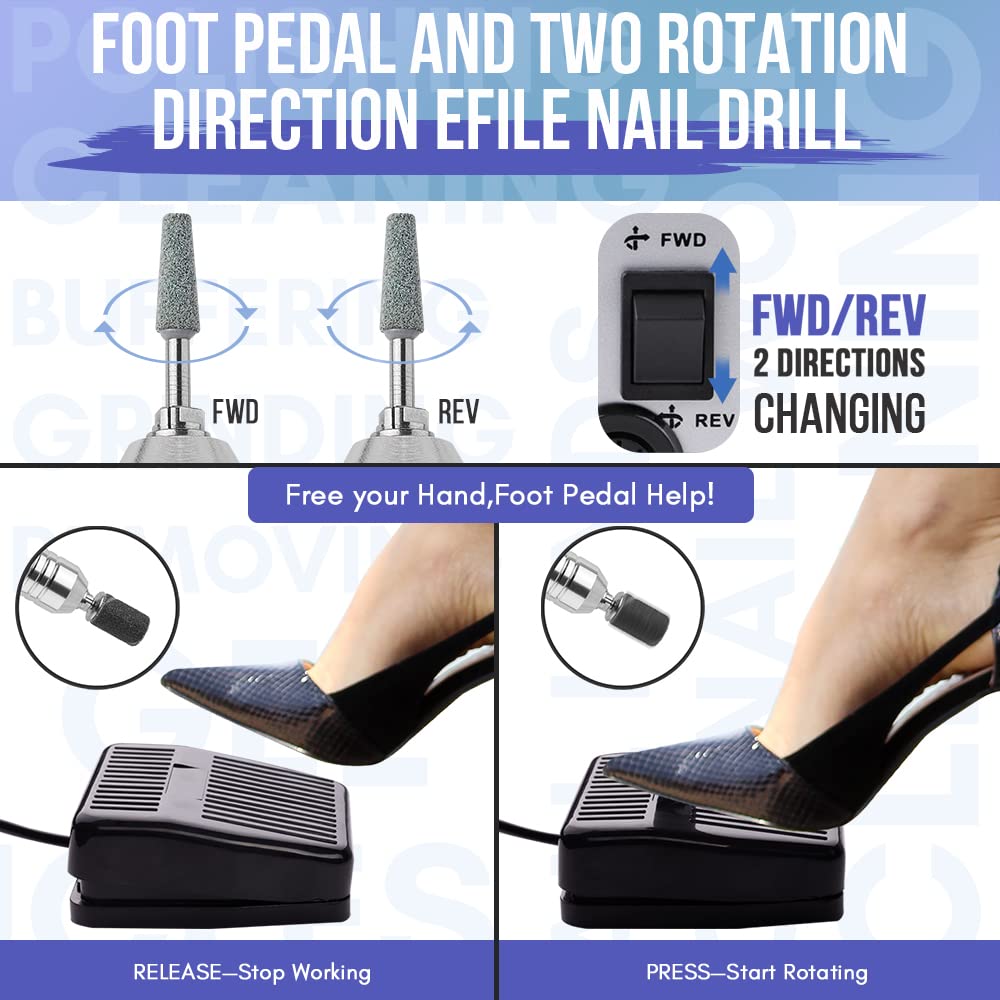 Makartt electric nail drill used on client in salon for fast acrylic removal benefit