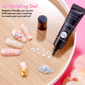 Makartt finished manicure lifestyle shot showing glossy 3D designs
