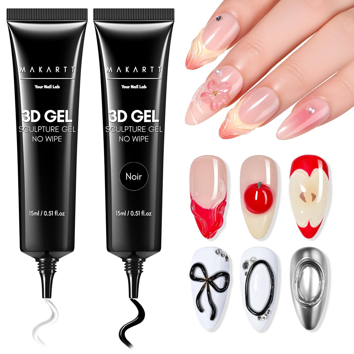 Makartt front packaging showing both 3D gel tubes and benefits