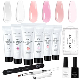 Makartt front packaging showing all six builder gel bottles and slip solution, easy starter kit