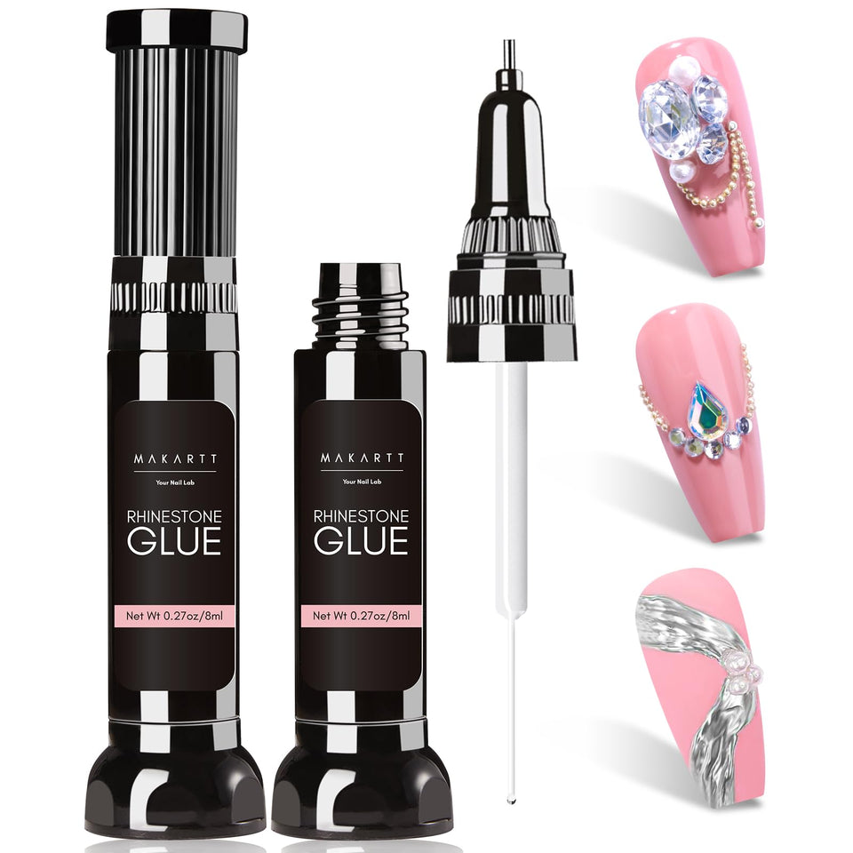 Makartt front packaging showing dual-tip glue and benefits