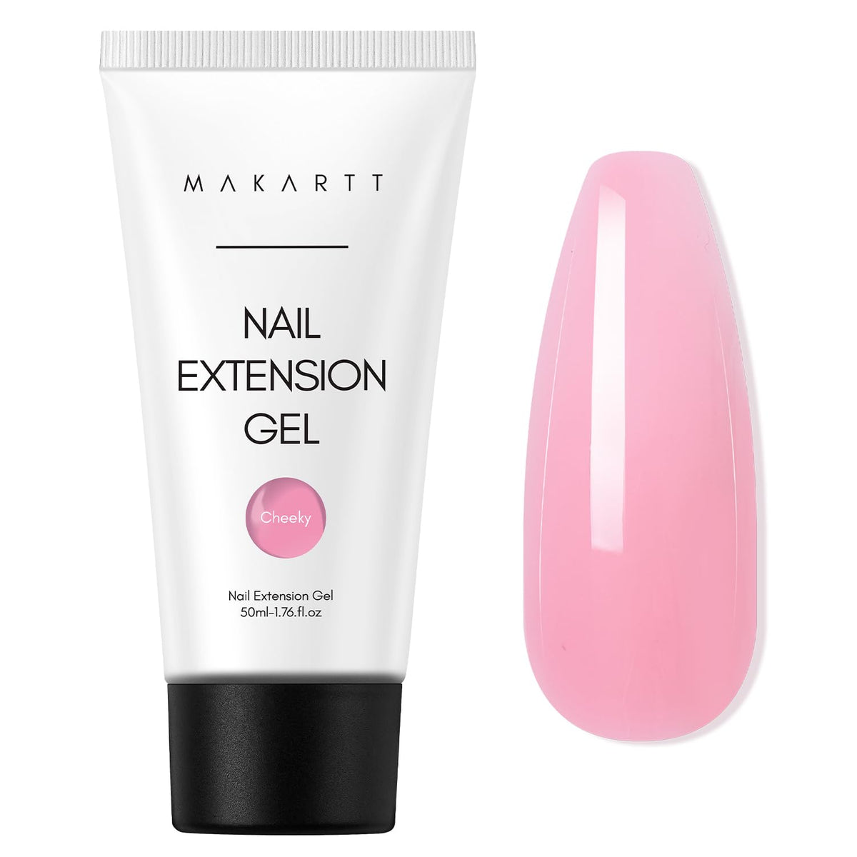 Makartt jar front packaging showing daisy pink builder gel and clear label benefit