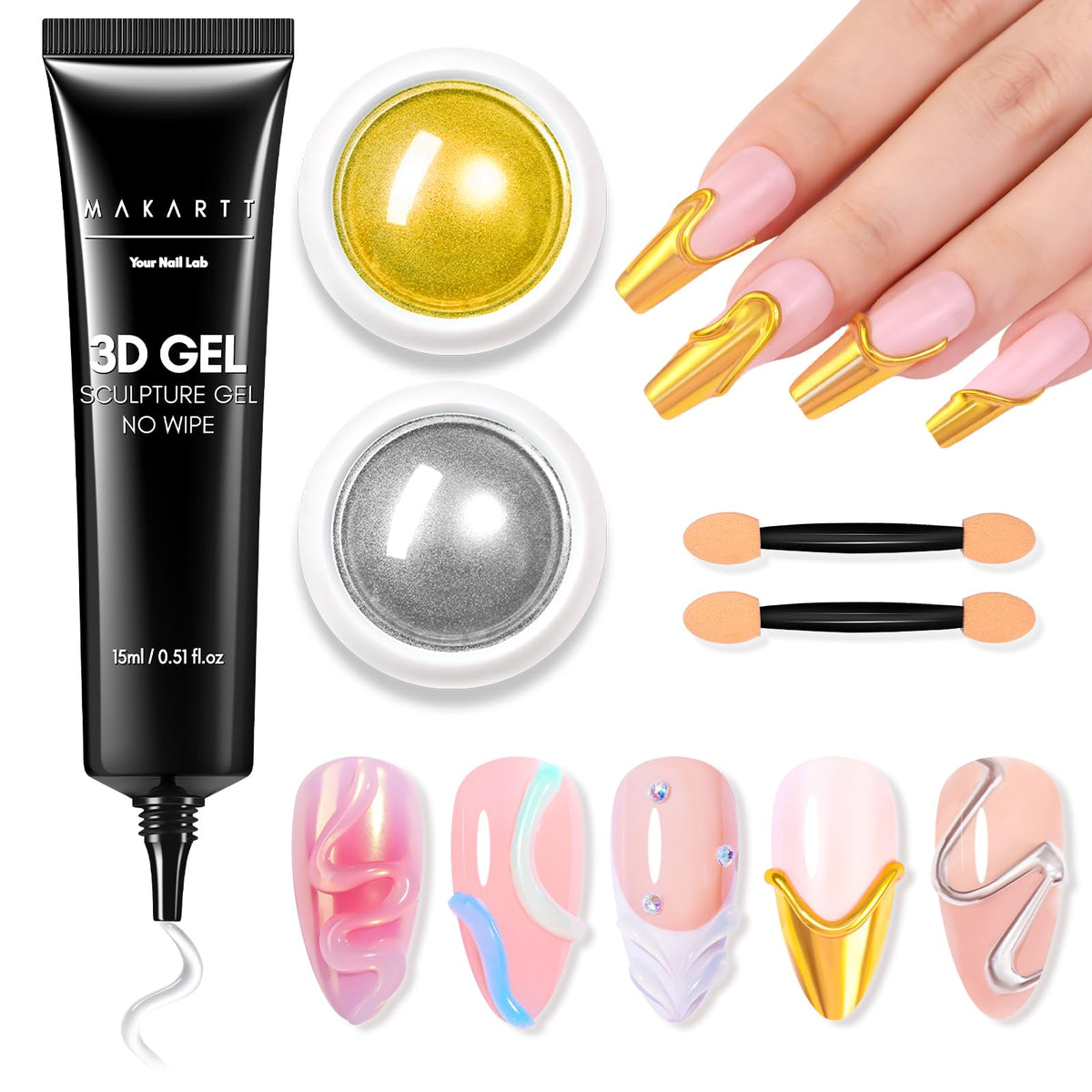 Makartt front packaging showing full nail art kit and contents benefits