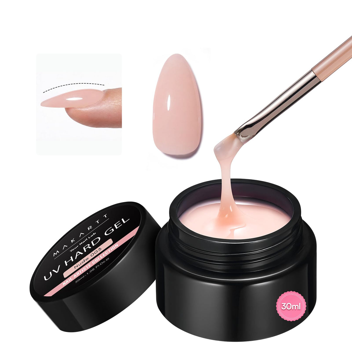 Makartt front packaging showing nude builder gel and salon-ready benefit