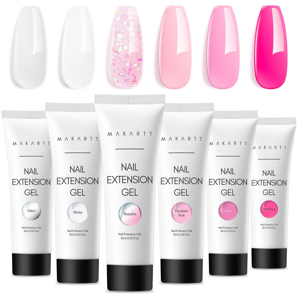 Makartt front packaging showing full 6-color poly gel kit and benefits