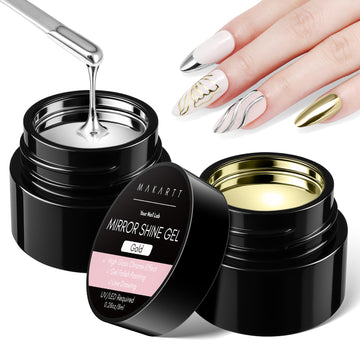 Makartt front packaging showing silver and gold chrome gels for mirror finishes