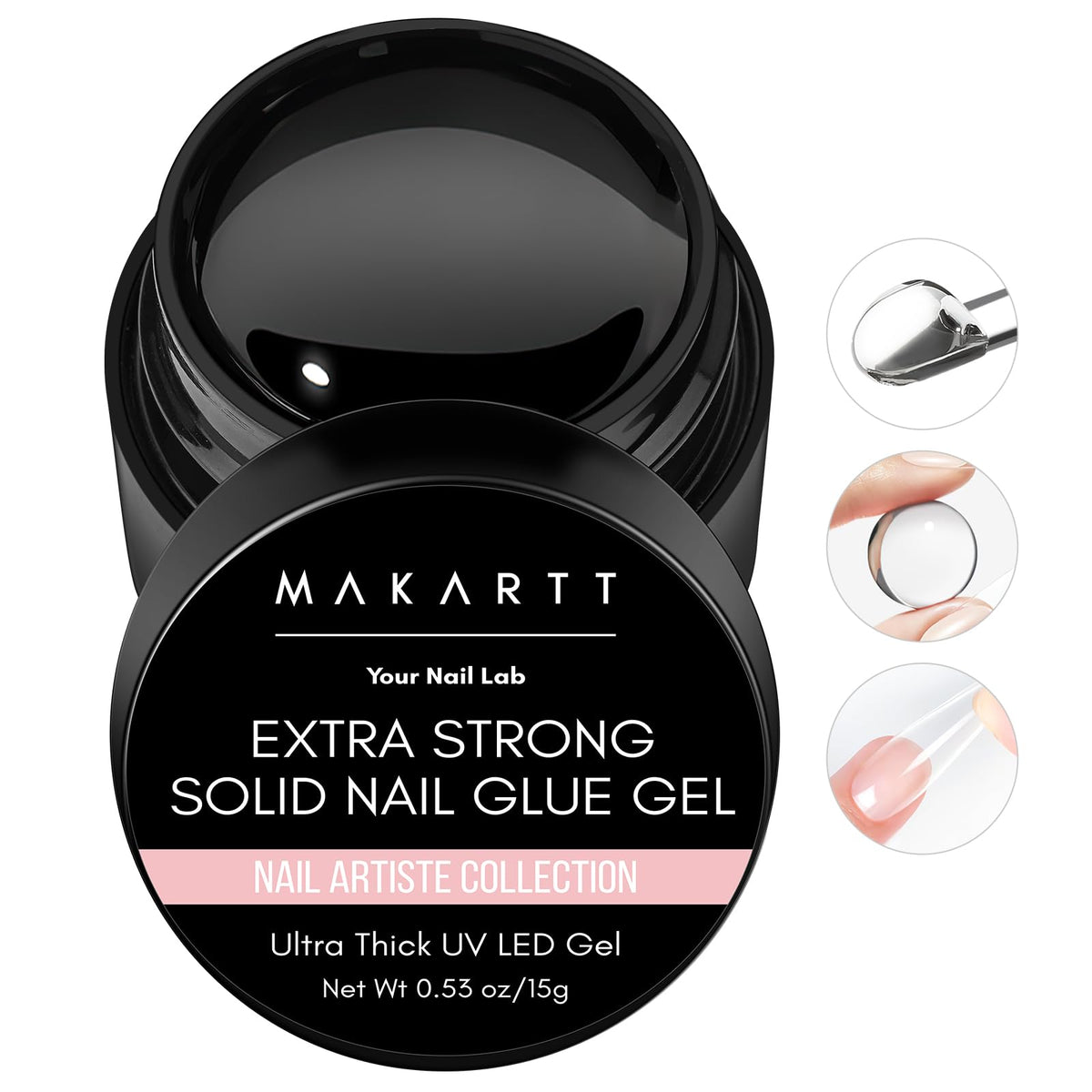 Makartt front packaging showing clear gel and secure hold