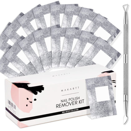 Makartt front packaging showing included 200 foil wraps and pusher, convenient storage