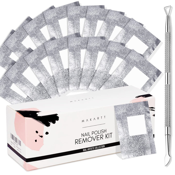 Makartt front packaging showing included 200 foil wraps and pusher, convenient storage