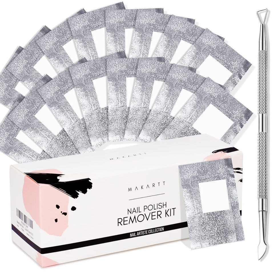 Makartt front packaging showing included 200 foil wraps and pusher, convenient storage