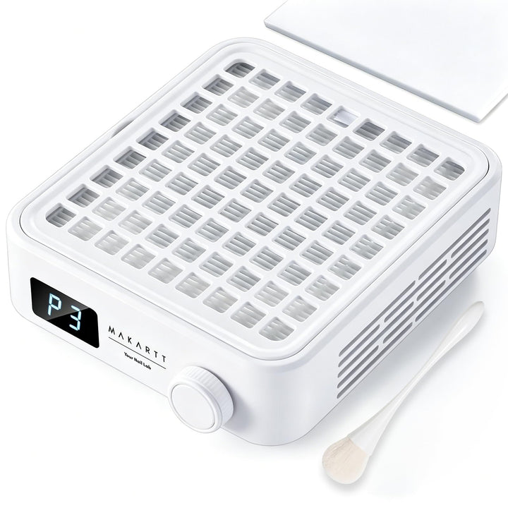 Makartt front view showing compact dust collector and intake for cleaner nail work