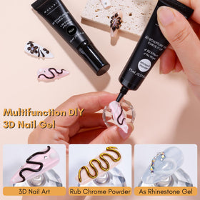 Makartt gel being dispensed from tube onto a brush for controlled application and detailed lines