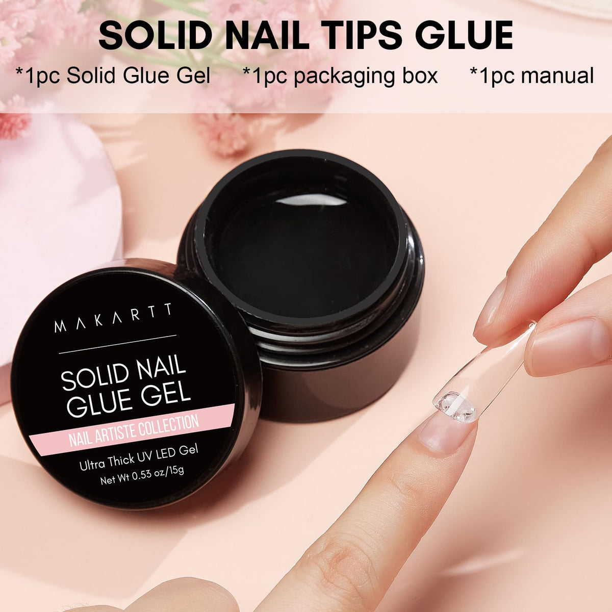 Makartt home salon scene with tools and nails, professional results at home