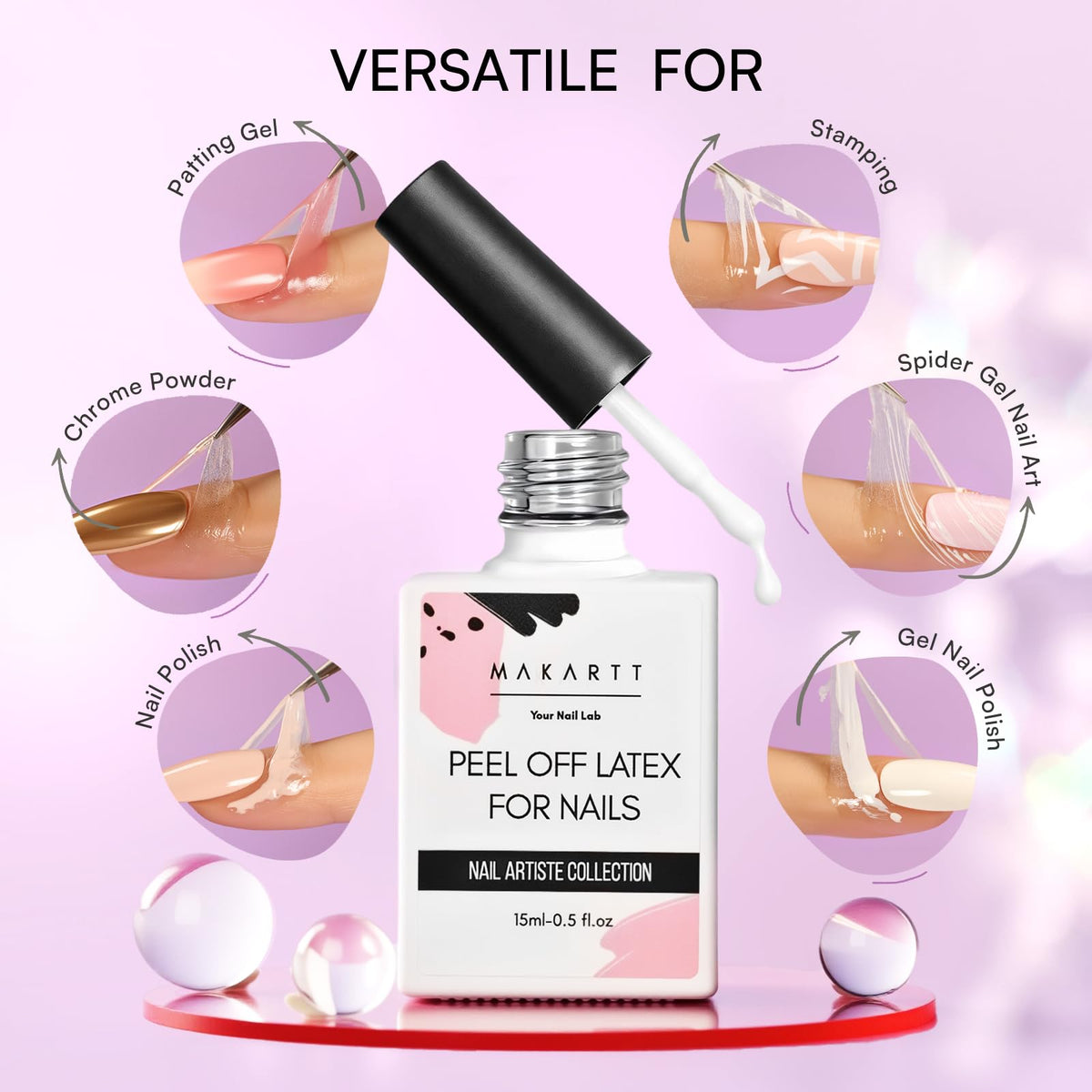 Makartt applied around cuticle protecting skin from polish spills