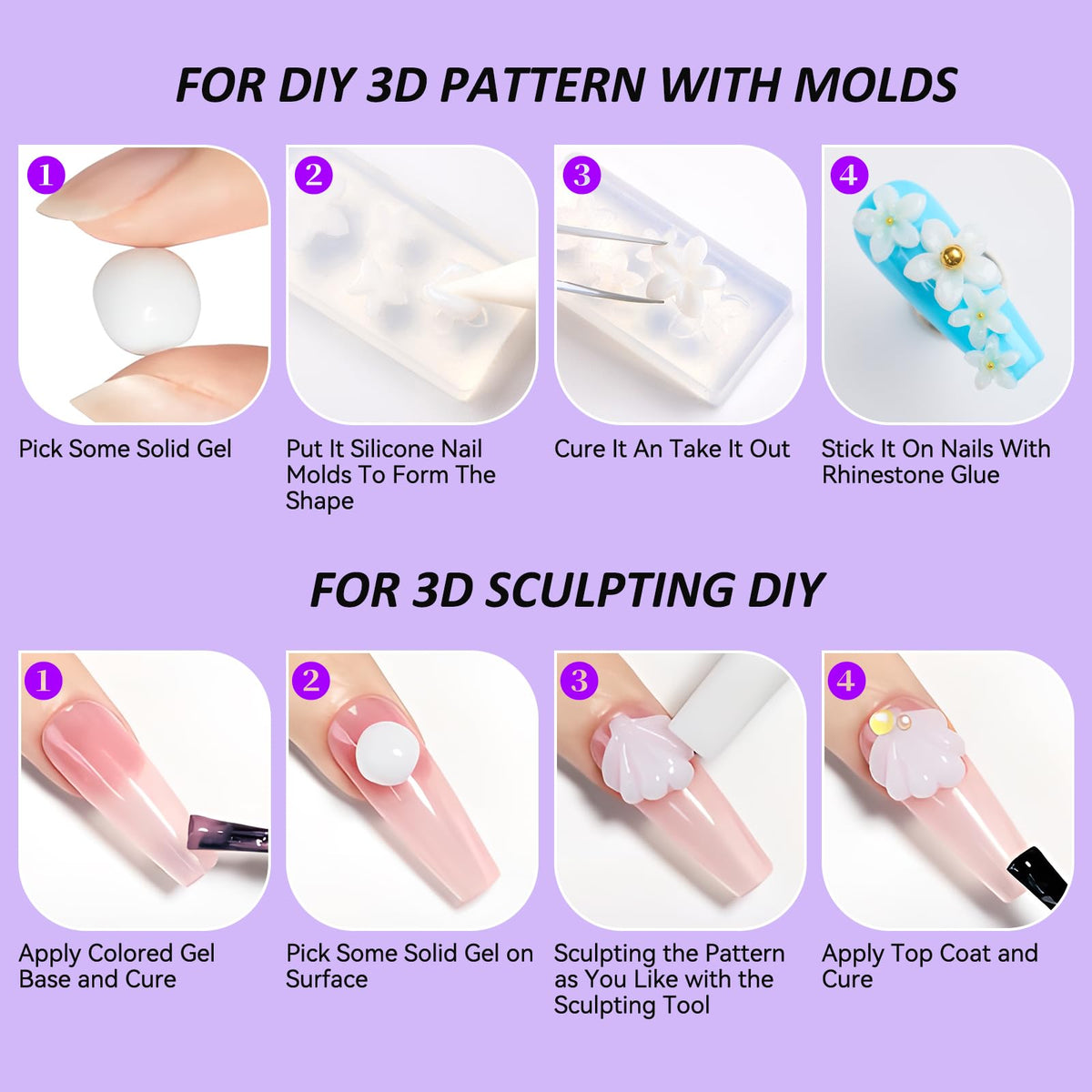 Makartt nail extensions in progress demonstrating easy sculpting