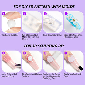 Makartt nail extensions in progress demonstrating easy sculpting