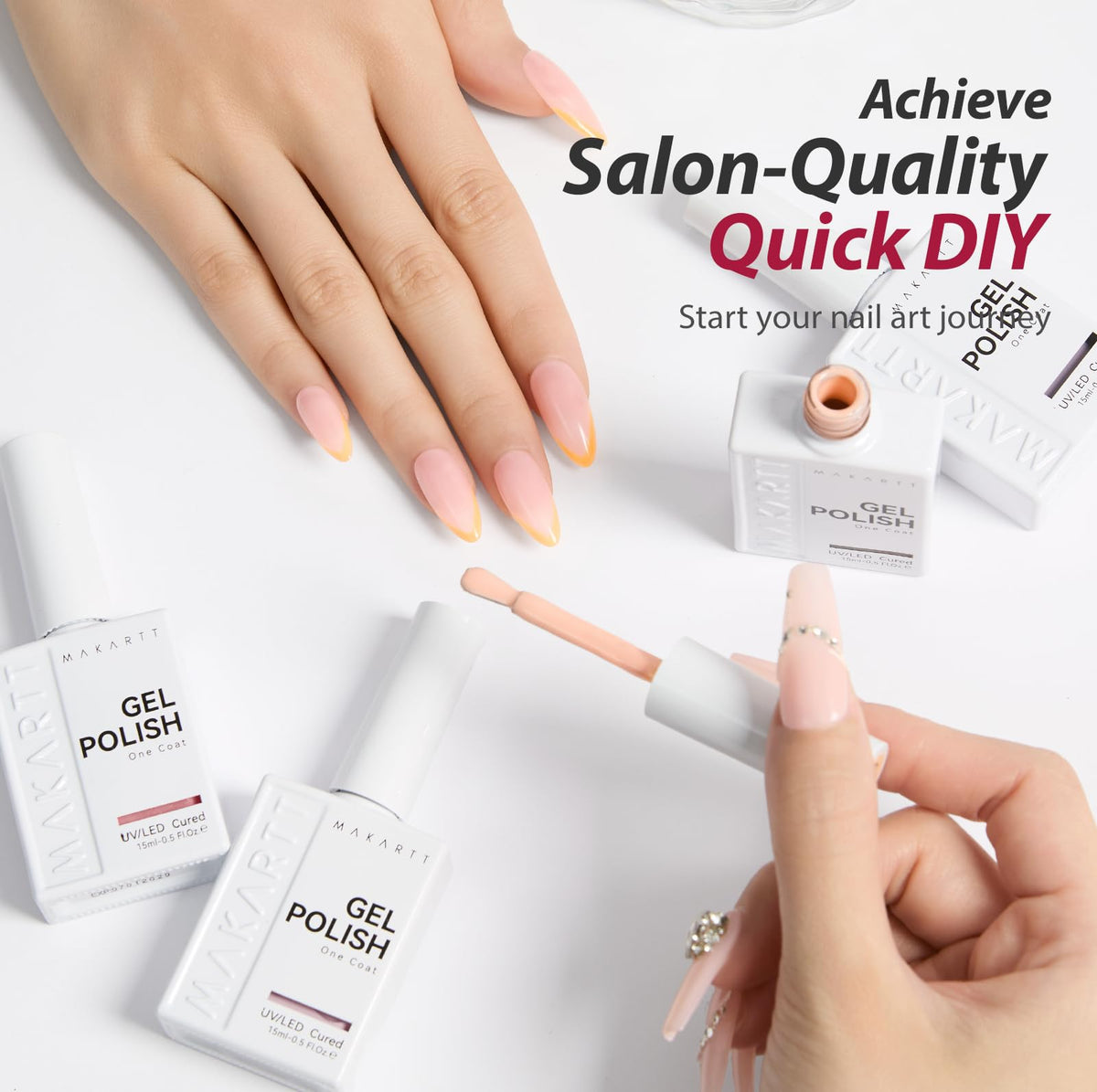 Makartt layered ombré nails detail illustrating buildable translucency benefit