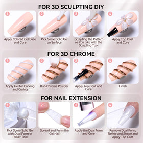 Makartt pearl white filled nail before and after showing durable refill result