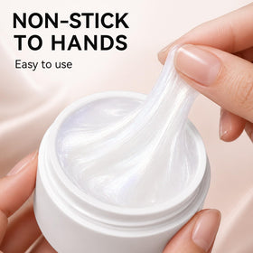 Makartt pearl white gel texture close-up showing moldable non-sticky consistency