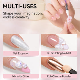 Makartt pearl white nail extension demo showing strong lightweight overlay